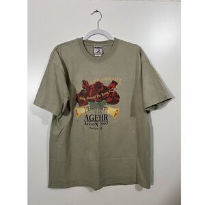 Vintage Portland Rose T-shirt in Taupe Jerzees Size Large 2002 AGEHR